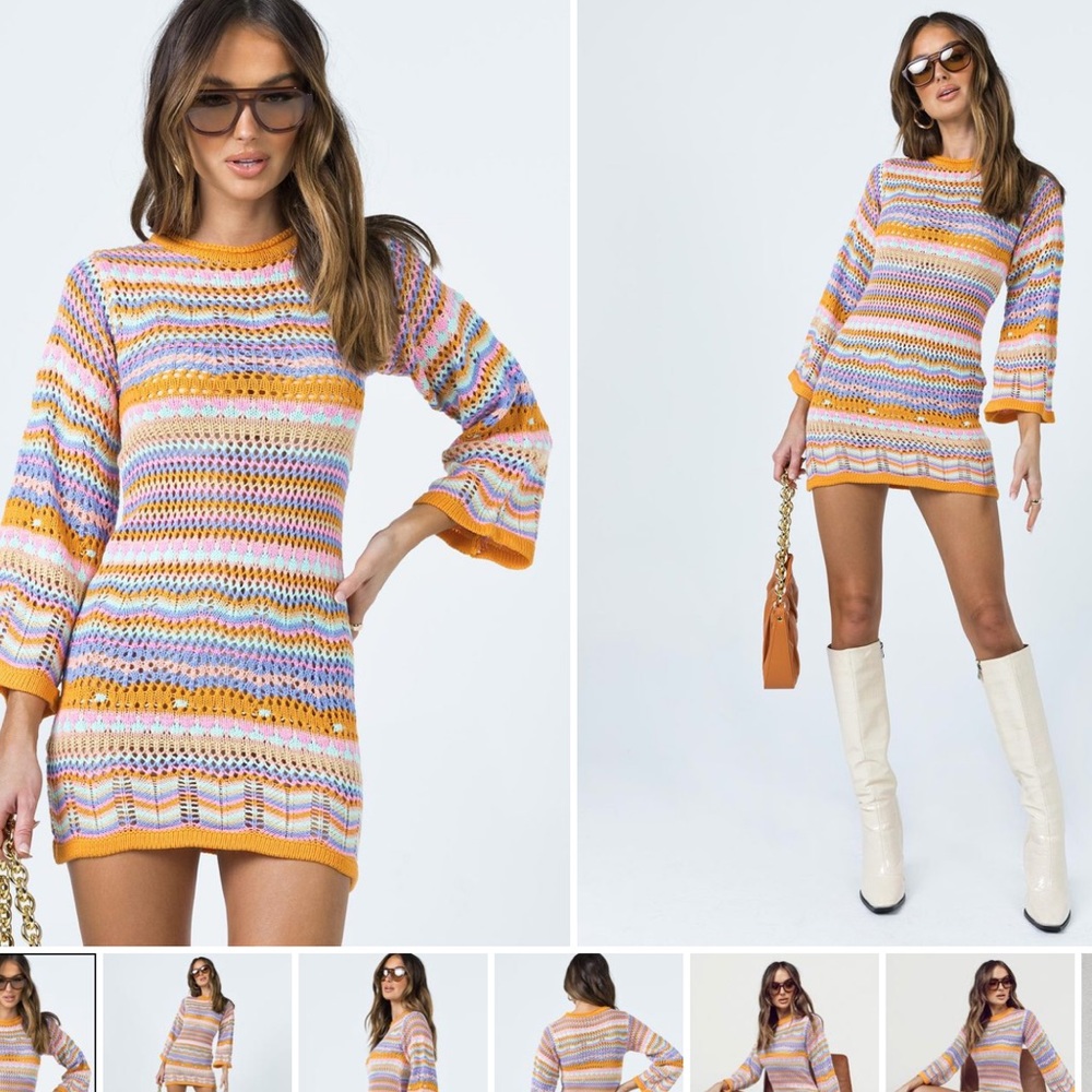 crochet long sleeve dress
